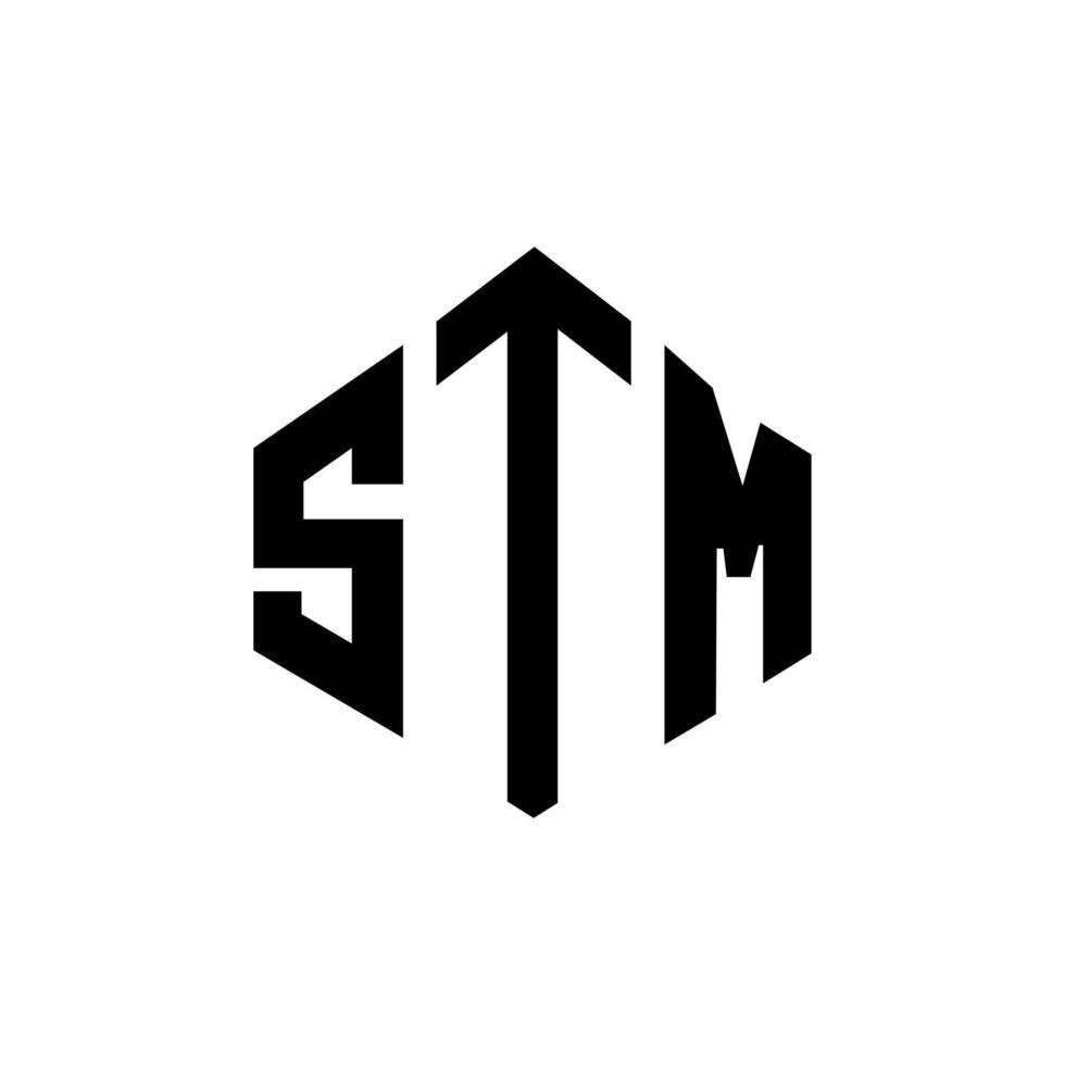 stm-Brief-Logo-Design mit Polygonform. stm Logo-Design in Polygon- und Würfelform. stm Sechseck-Vektor-Logo-Vorlage in weißen und schwarzen Farben. stm-monogramm, geschäfts- und immobilienlogo. vektor