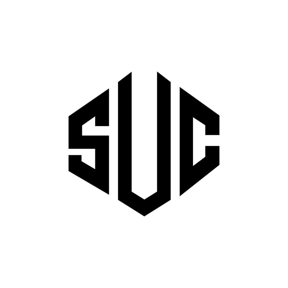 suc brev logotyp design med polygon form. suc polygon och kub form logotyp design. suc hexagon vektor logotyp mall vita och svarta färger. suc monogram, affärs- och fastighetslogotyp.