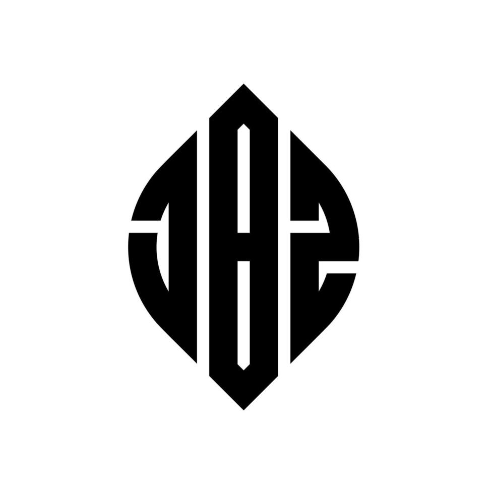 Jbz-Kreisbuchstaben-Logo-Design mit Kreis- und Ellipsenform. jbz Ellipsenbuchstaben mit typografischem Stil. Die drei Initialen bilden ein Kreislogo. jbz Kreisemblem abstrakter Monogramm-Buchstabenmarkierungsvektor. vektor