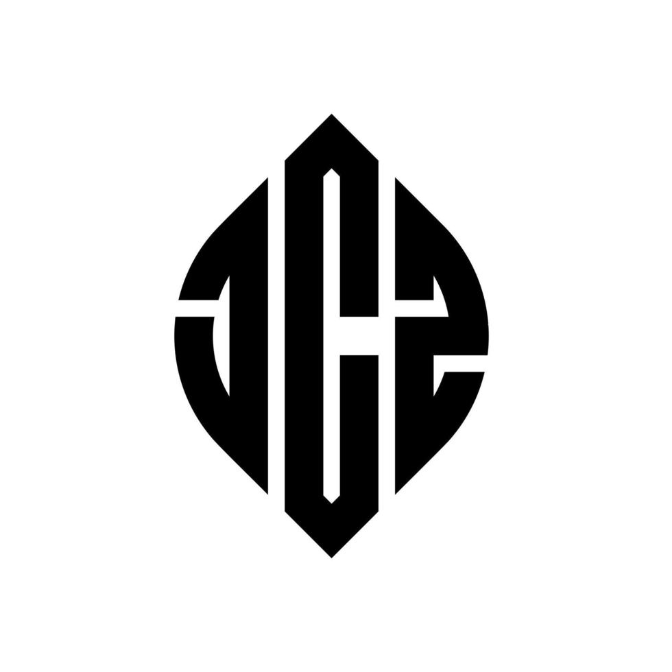 jcz-Kreisbuchstaben-Logo-Design mit Kreis- und Ellipsenform. jcz Ellipsenbuchstaben mit typografischem Stil. Die drei Initialen bilden ein Kreislogo. jcz Kreisemblem abstrakter Monogramm-Buchstabenmarkierungsvektor. vektor