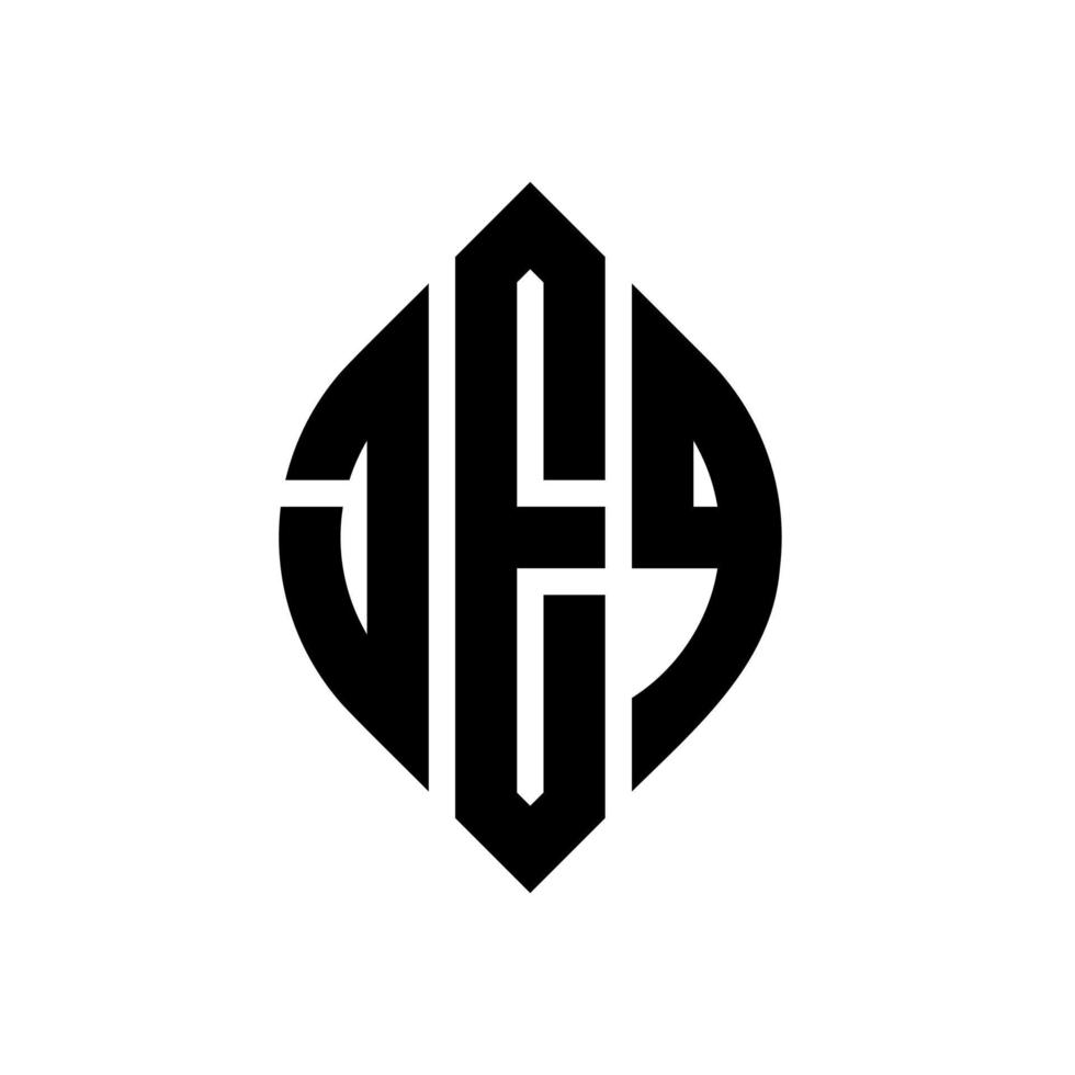 Jeq-Kreis-Buchstaben-Logo-Design mit Kreis- und Ellipsenform. jeq Ellipsenbuchstaben mit typografischem Stil. Die drei Initialen bilden ein Kreislogo. jeq Kreisemblem abstrakter Monogramm-Buchstabenmarkierungsvektor. vektor