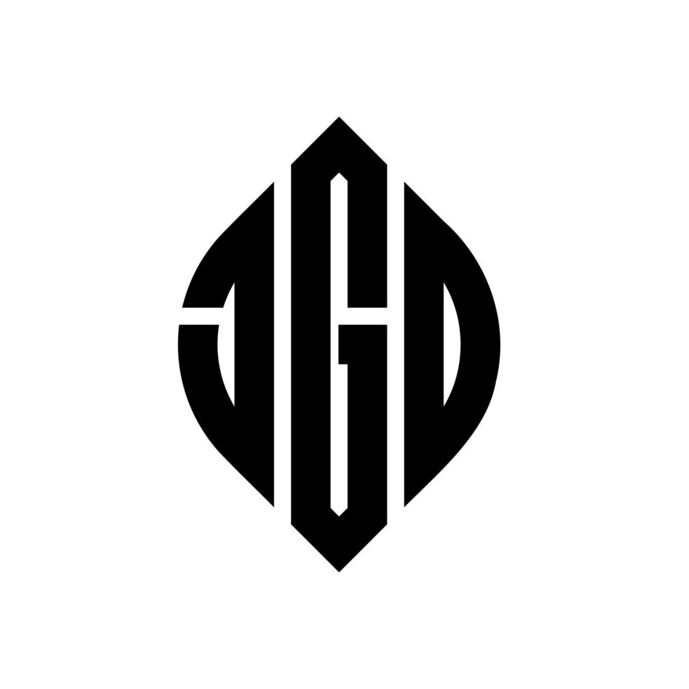 jgd cirkelbokstavslogotypdesign med cirkel och ellipsform. jgd ellipsbokstäver med typografisk stil. de tre initialerna bildar en cirkellogotyp. jgd cirkel emblem abstrakt monogram bokstav märke vektor. vektor