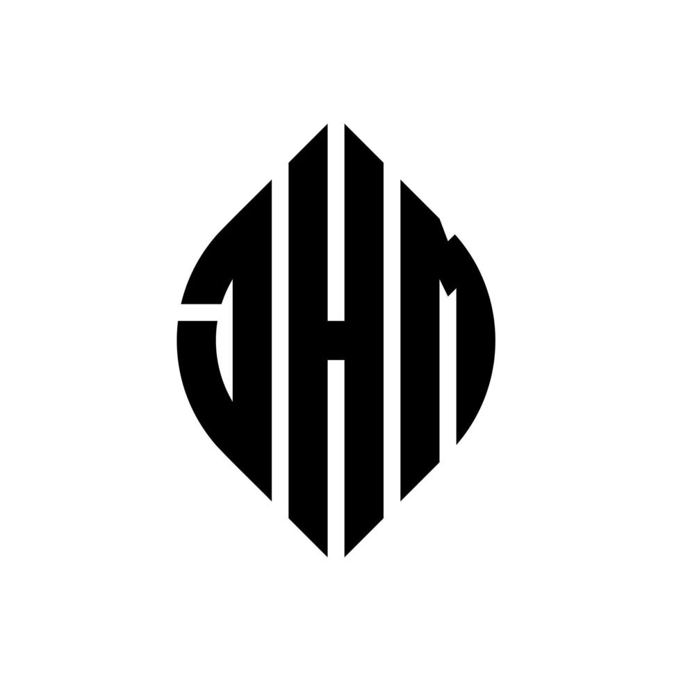 Jhm Circle Letter Logo Design mit Kreis- und Ellipsenform. jhm ellipsenbuchstaben mit typografischem stil. Die drei Initialen bilden ein Kreislogo. jhm Kreisemblem abstrakter Monogramm-Buchstabenmarkierungsvektor. vektor