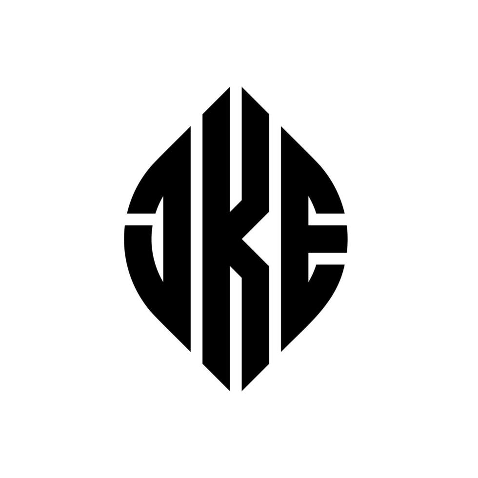 JKE Circle Letter Logo Design mit Kreis- und Ellipsenform. jke Ellipsenbuchstaben mit typografischem Stil. Die drei Initialen bilden ein Kreislogo. JKE-Kreis-Emblem abstrakter Monogramm-Buchstaben-Markierungsvektor. vektor