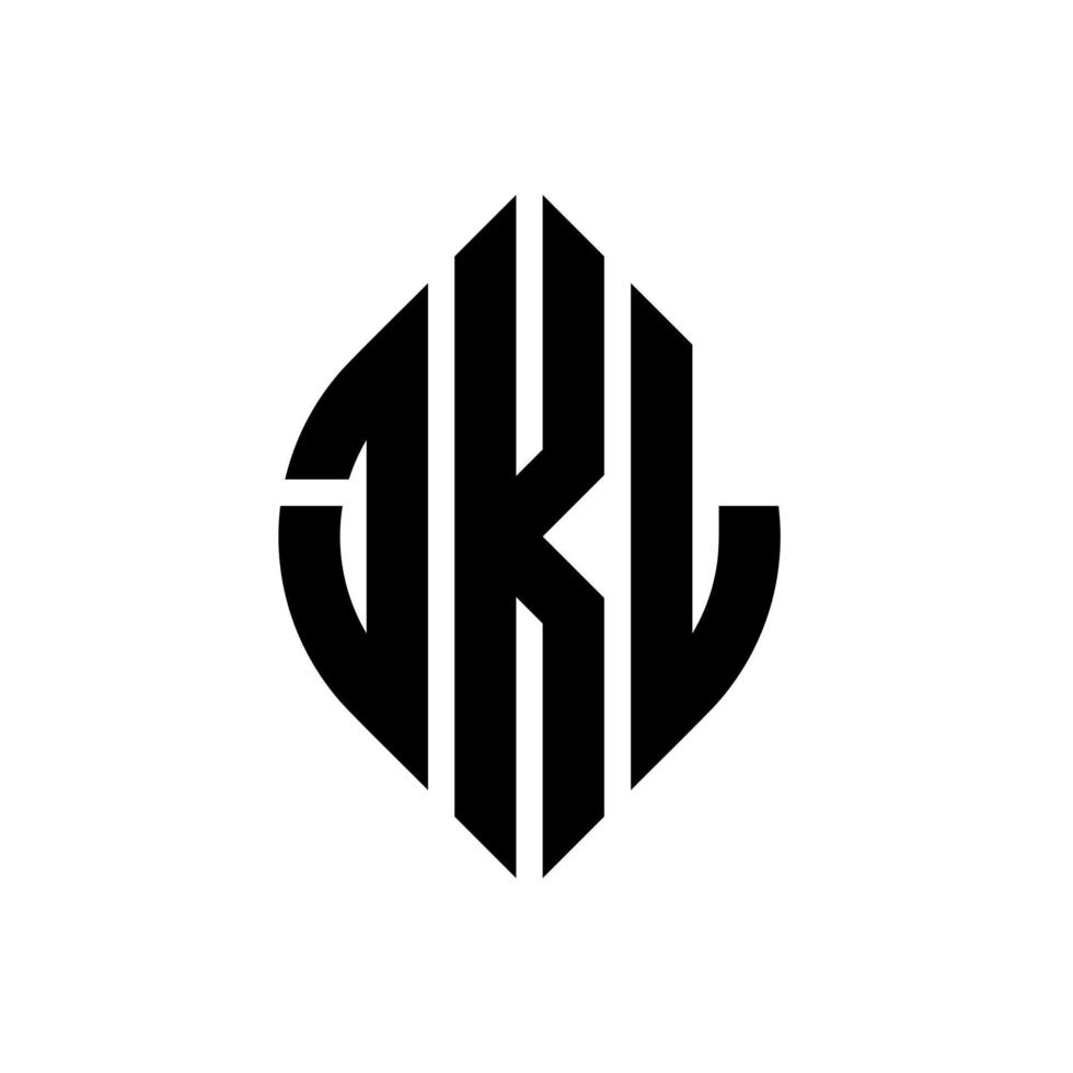 Jkl-Kreisbuchstaben-Logo-Design mit Kreis- und Ellipsenform. jkl Ellipsenbuchstaben mit typografischem Stil. Die drei Initialen bilden ein Kreislogo. Jkl-Kreis-Emblem abstrakter Monogramm-Buchstaben-Markenvektor. vektor