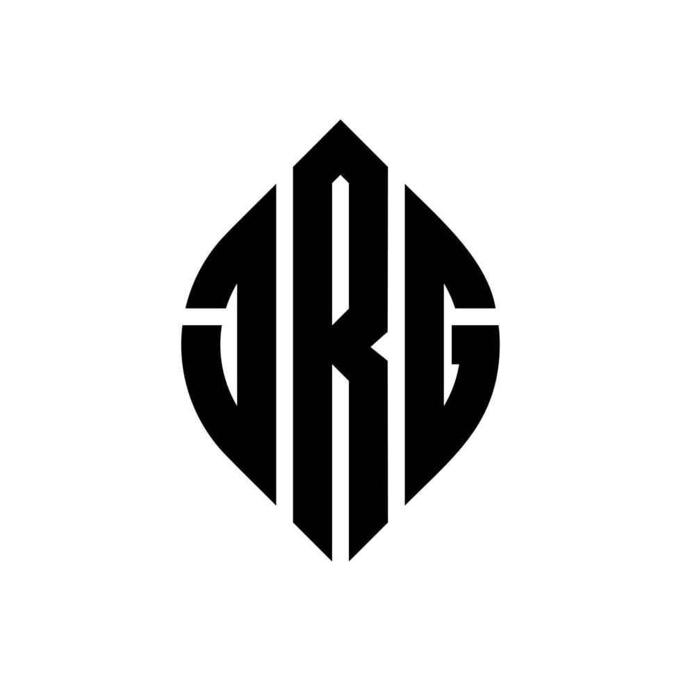 jrg cirkelbokstavslogotypdesign med cirkel- och ellipsform. jrg ellipsbokstäver med typografisk stil. de tre initialerna bildar en cirkellogotyp. jrg cirkel emblem abstrakt monogram bokstav märke vektor. vektor