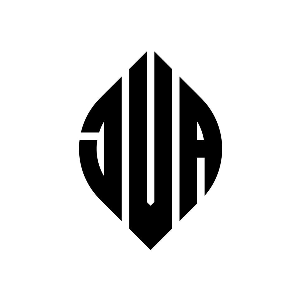 JVA-Kreisbuchstaben-Logo-Design mit Kreis- und Ellipsenform. jva ellipsenbuchstaben mit typografischem stil. Die drei Initialen bilden ein Kreislogo. jva Kreisemblem abstrakter Monogramm-Buchstabenmarkierungsvektor. vektor