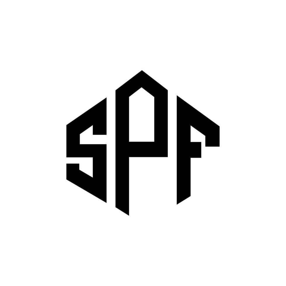 spf-Buchstaben-Logo-Design mit Polygonform. spf-polygon- und würfelform-logo-design. spf Sechseck-Vektor-Logo-Vorlage in weißen und schwarzen Farben. spf-monogramm, geschäfts- und immobilienlogo. vektor