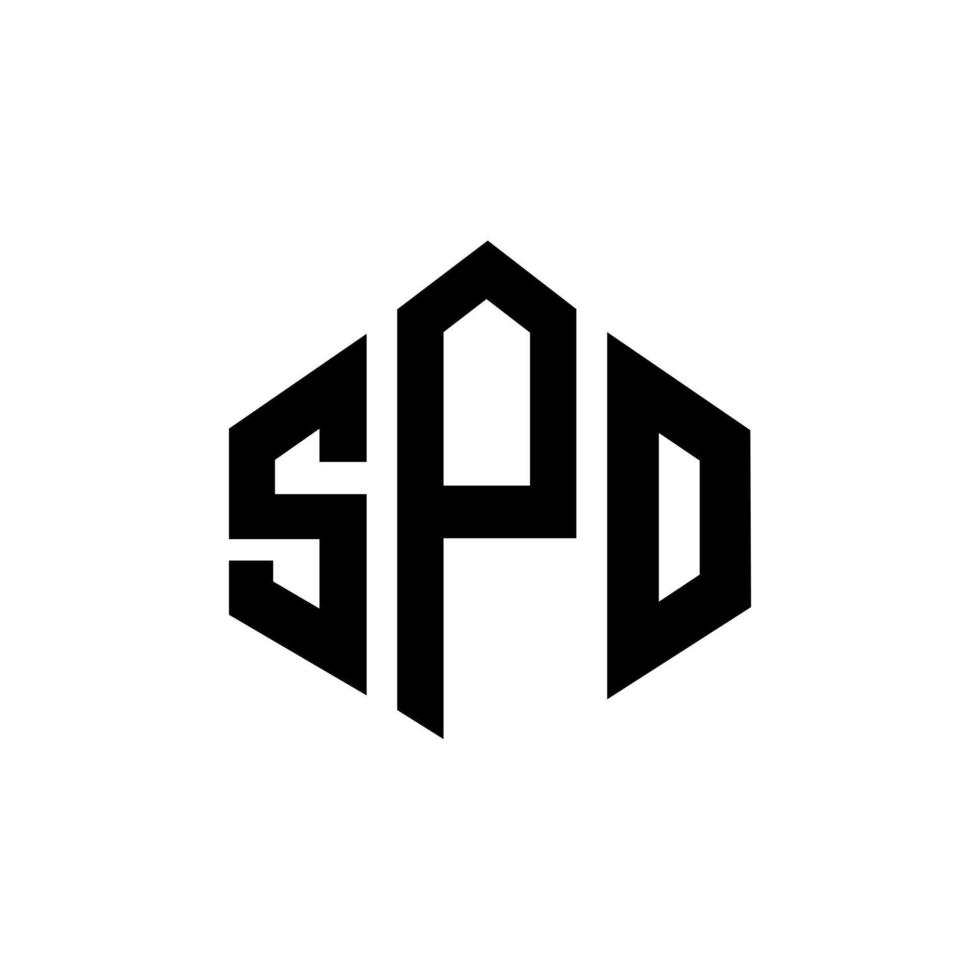 spo bokstavslogotypdesign med polygonform. spo polygon och kubform logotypdesign. spo hexagon vektor logotyp mall vita och svarta färger. spo monogram, affärs- och fastighetslogotyp.