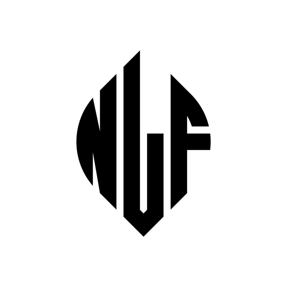 nlf-Kreisbuchstaben-Logo-Design mit Kreis- und Ellipsenform. nlf Ellipsenbuchstaben mit typografischem Stil. Die drei Initialen bilden ein Kreislogo. nlf-Kreis-Emblem abstrakter Monogramm-Buchstaben-Markierungsvektor. vektor