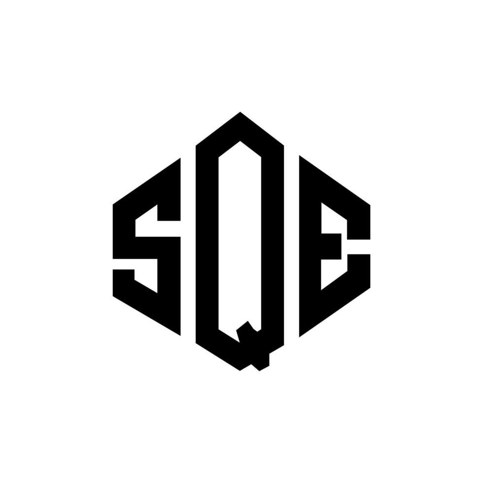 sqe-Buchstaben-Logo-Design mit Polygonform. quadratisches Polygon- und Würfelform-Logo-Design. sqe Sechseck-Vektor-Logo-Vorlage in weißen und schwarzen Farben. quadratisches Monogramm, Geschäfts- und Immobilienlogo. vektor