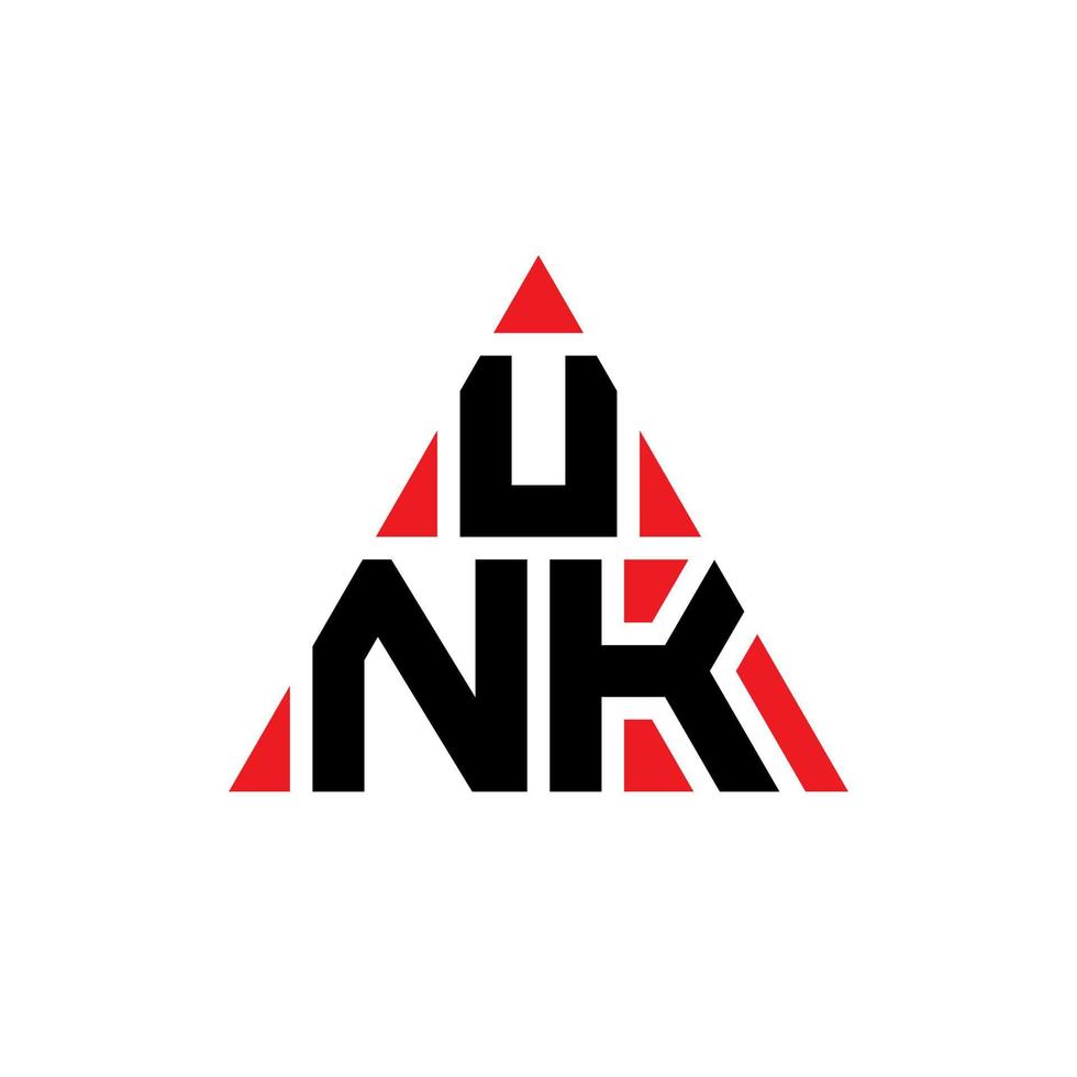 unk-Dreieck-Buchstaben-Logo-Design mit Dreiecksform. unk-Dreieck-Logo-Design-Monogramm. unk dreieck vektor logo vorlage mit roter farbe. unk dreieckiges Logo einfaches, elegantes und luxuriöses Logo.