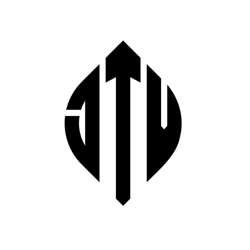 jtv-Kreisbuchstaben-Logo-Design mit Kreis- und Ellipsenform. jtv ellipsenbuchstaben mit typografischem stil. Die drei Initialen bilden ein Kreislogo. jtv Kreisemblem abstrakter Monogramm-Buchstabenmarkierungsvektor. vektor