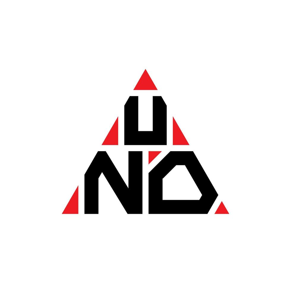 uno triangel bokstavslogotypdesign med triangelform. uno triangel logotyp design monogram. uno triangel vektor logotyp mall med röd färg. uno triangulär logotyp enkel, elegant och lyxig logotyp.