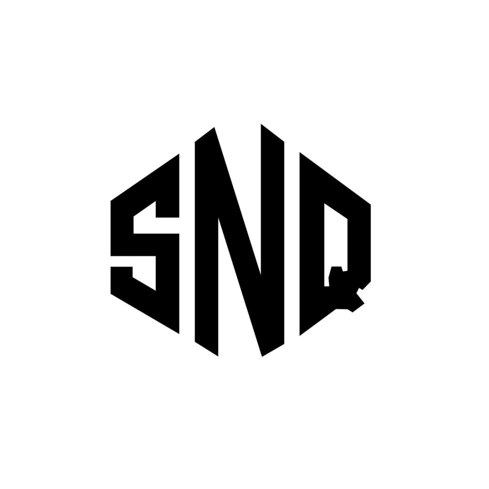 snq-Buchstaben-Logo-Design mit Polygonform. snq Polygon- und Würfelform-Logo-Design. snq Sechseck-Vektor-Logo-Vorlage in weißen und schwarzen Farben. snq-monogramm, geschäfts- und immobilienlogo. vektor