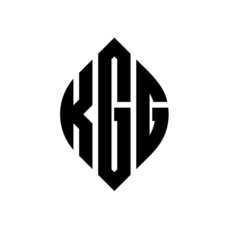 kgg-Kreisbuchstaben-Logo-Design mit Kreis- und Ellipsenform. kgg Ellipsenbuchstaben mit typografischem Stil. Die drei Initialen bilden ein Kreislogo. KGG-Kreis-Emblem abstrakter Monogramm-Buchstaben-Markierungsvektor. vektor