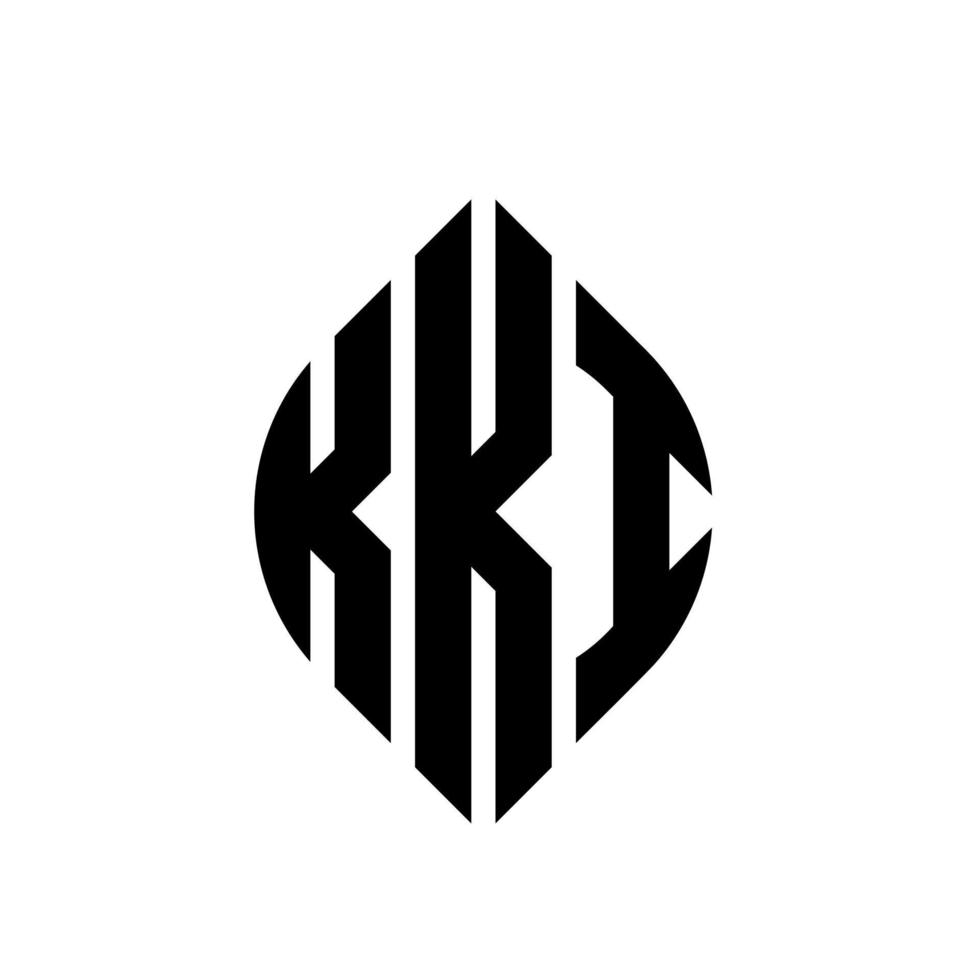 kki cirkel bokstavslogotyp design med cirkel och ellipsform. kki ellips bokstäver med typografisk stil. de tre initialerna bildar en cirkellogotyp. kki cirkel emblem abstrakt monogram brev märke vektor. vektor