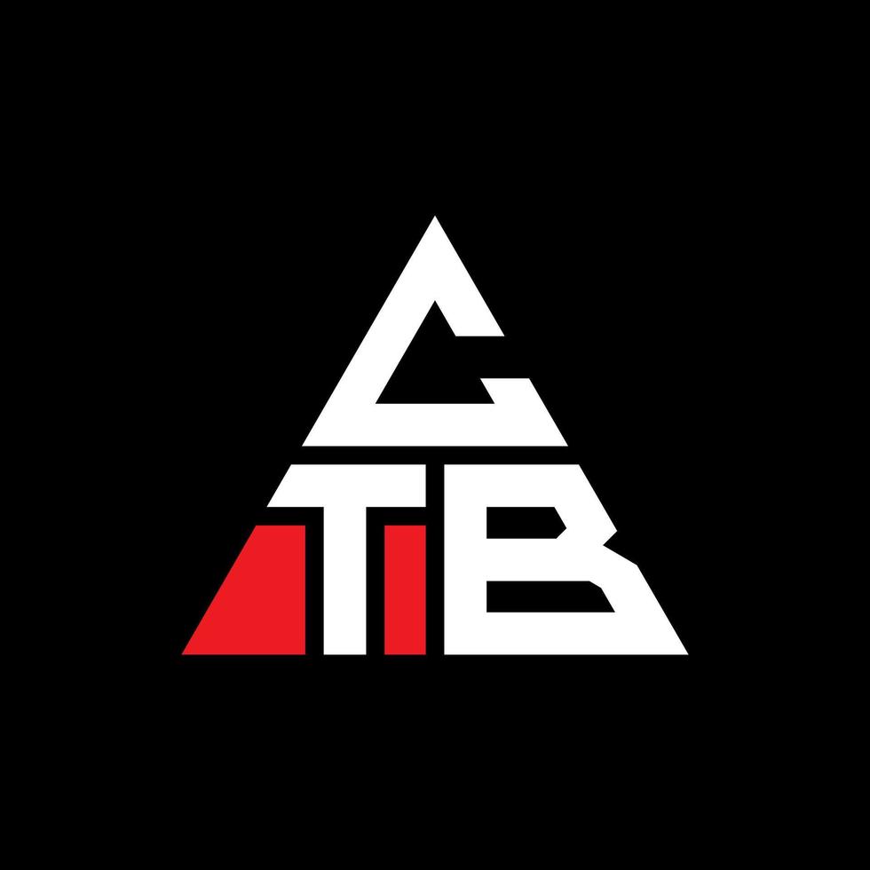 ctb triangel bokstavslogotypdesign med triangelform. ctb triangel logotyp design monogram. ctb triangel vektor logotyp mall med röd färg. ctb triangulär logotyp enkel, elegant och lyxig logotyp.