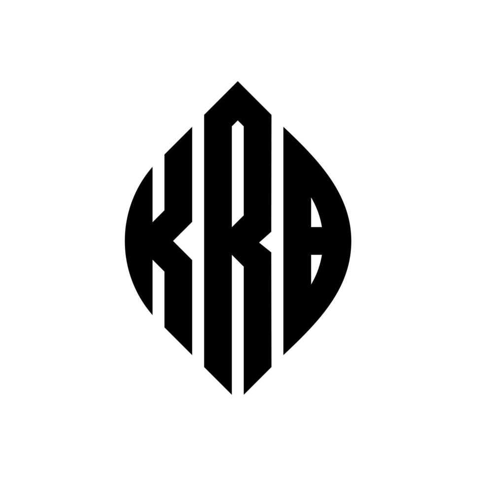 krb cirkelbokstavslogotyp med cirkel och ellipsform. krb ellipsbokstäver med typografisk stil. de tre initialerna bildar en cirkellogotyp. krb cirkel emblem abstrakt monogram bokstav märke vektor. vektor