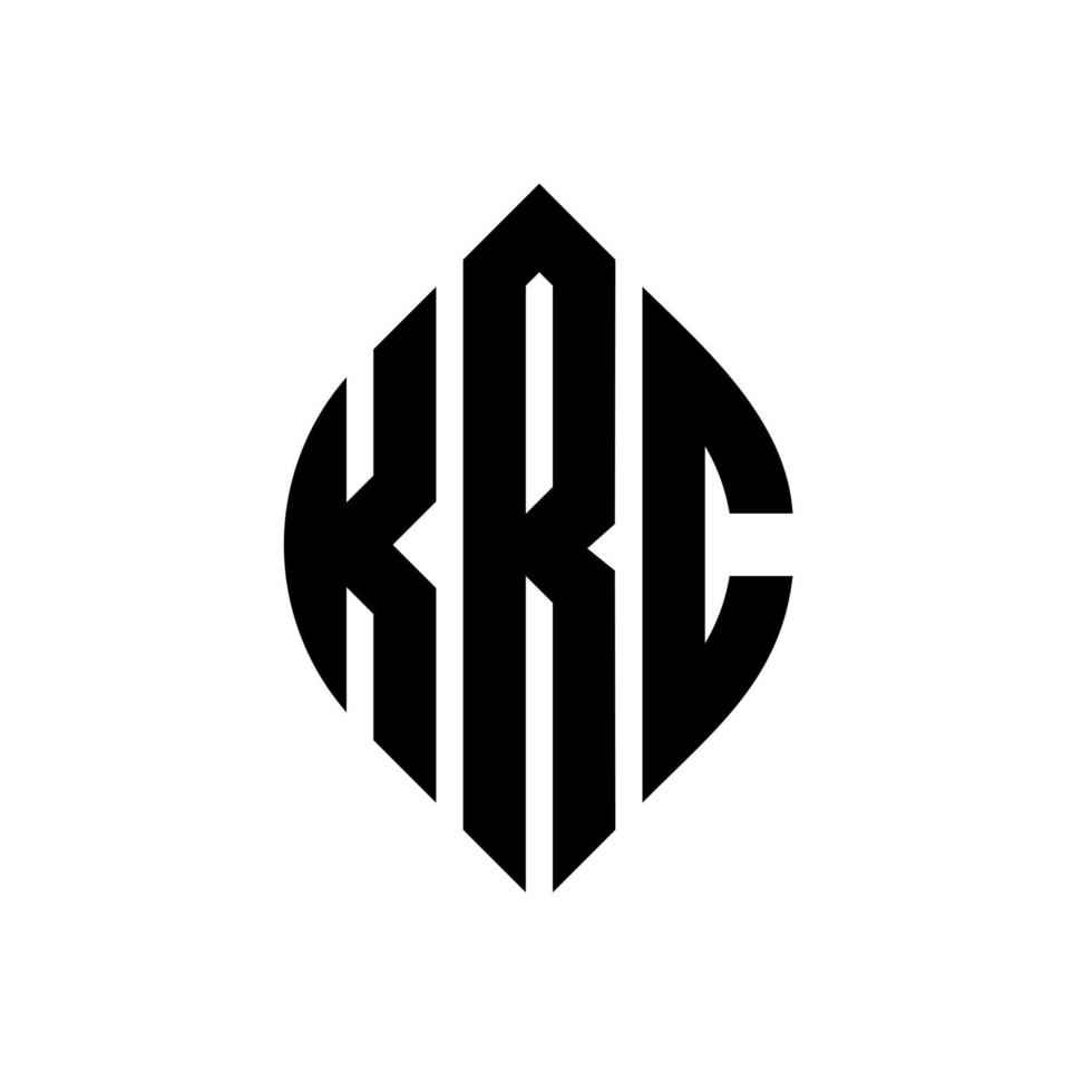 krc-Kreisbuchstaben-Logo-Design mit Kreis- und Ellipsenform. krc Ellipsenbuchstaben mit typografischem Stil. Die drei Initialen bilden ein Kreislogo. krc-Kreis-Emblem abstrakter Monogramm-Buchstaben-Markierungsvektor. vektor