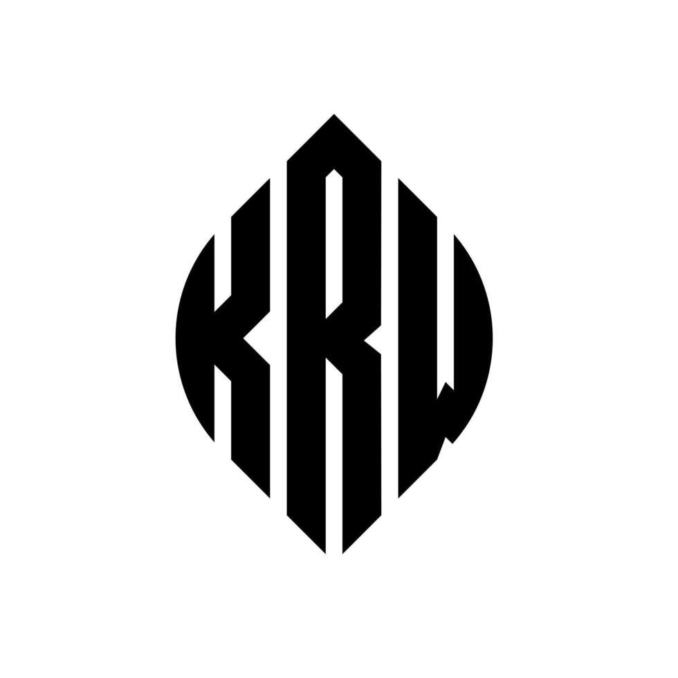 krw-Kreis-Buchstaben-Logo-Design mit Kreis- und Ellipsenform. krw Ellipsenbuchstaben mit typografischem Stil. Die drei Initialen bilden ein Kreislogo. krw Kreisemblem abstrakter Monogramm-Buchstabenmarkierungsvektor. vektor