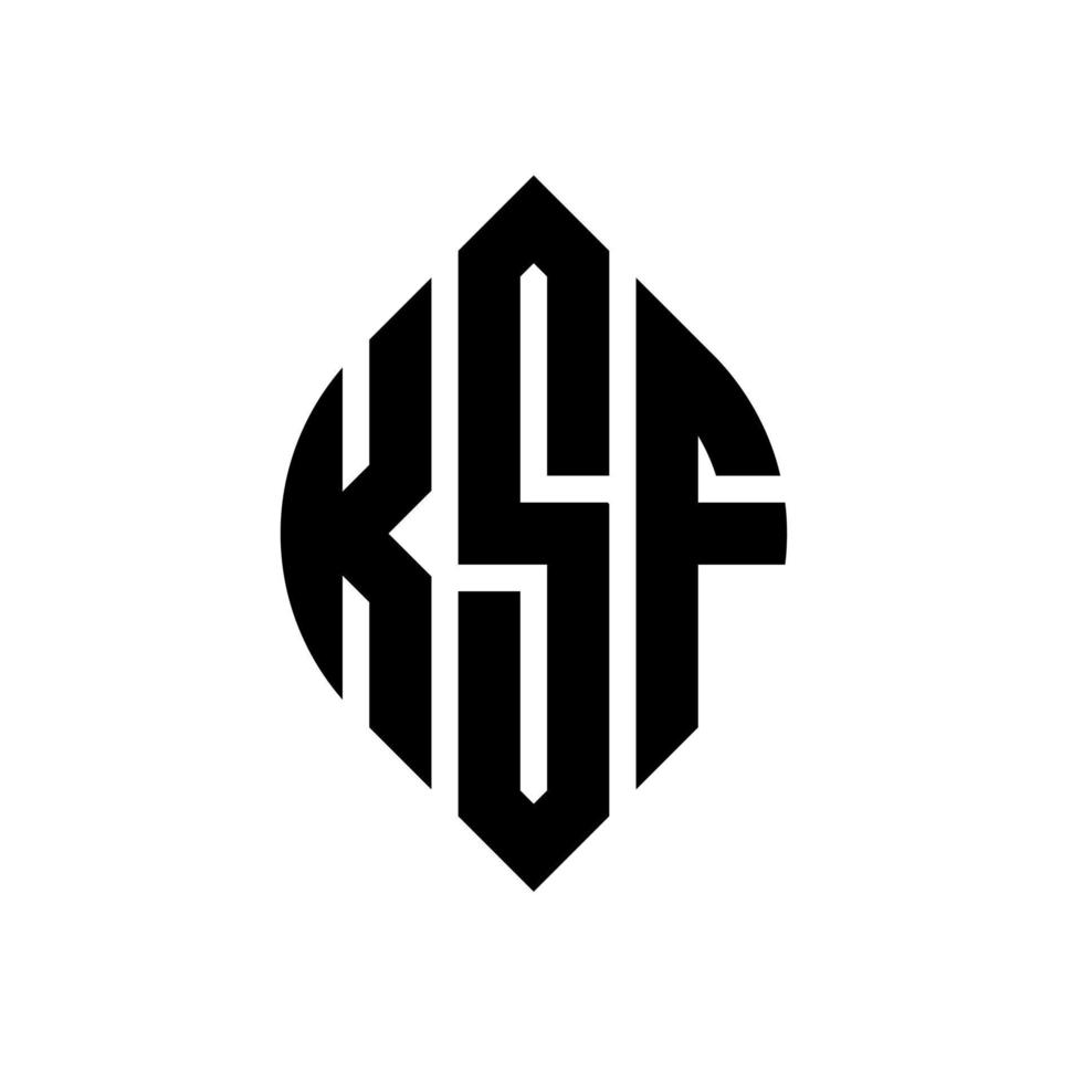 ksf cirkelbokstavslogotypdesign med cirkel och ellipsform. ksf ellipsbokstäver med typografisk stil. de tre initialerna bildar en cirkellogotyp. ksf cirkel emblem abstrakt monogram bokstav märke vektor. vektor