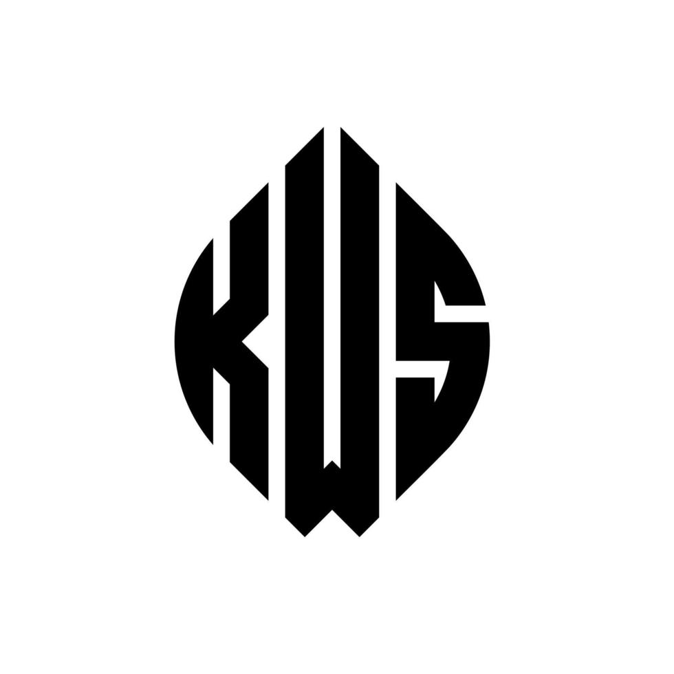 kws cirkelbokstavslogotypdesign med cirkel- och ellipsform. kws ellipsbokstäver med typografisk stil. de tre initialerna bildar en cirkellogotyp. kws cirkel emblem abstrakt monogram bokstav märke vektor. vektor