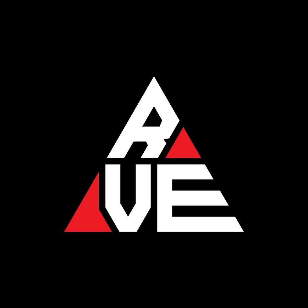 RVE-Dreieck-Buchstaben-Logo-Design mit Dreiecksform. RVE-Dreieck-Logo-Design-Monogramm. Rve-Dreieck-Vektor-Logo-Vorlage mit roter Farbe. rve dreieckiges Logo einfaches, elegantes und luxuriöses Logo. vektor