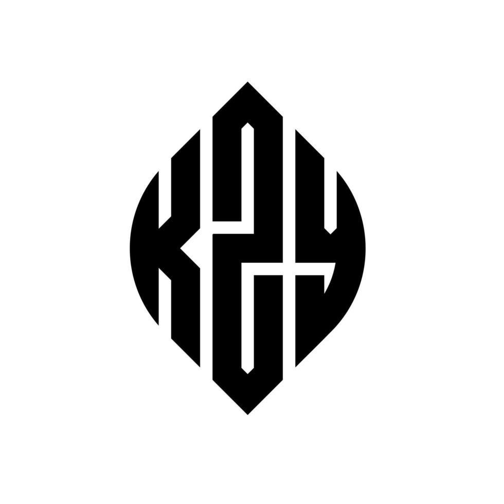 kzy cirkel bokstavslogotyp design med cirkel och ellipsform. kzy ellips bokstäver med typografisk stil. de tre initialerna bildar en cirkellogotyp. kzy cirkel emblem abstrakt monogram brev märke vektor. vektor