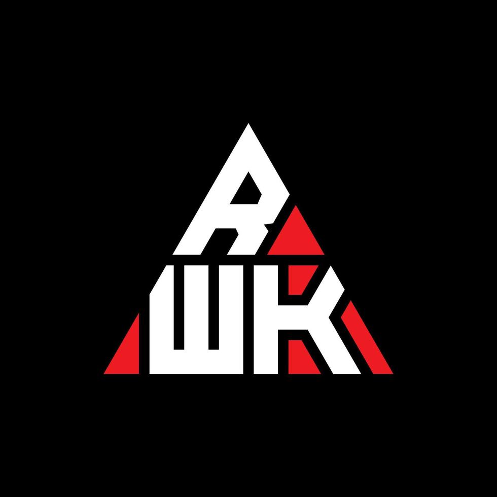 rwk-Dreieck-Buchstaben-Logo-Design mit Dreiecksform. rwk-Dreieck-Logo-Design-Monogramm. rwk-Dreieck-Vektor-Logo-Vorlage mit roter Farbe. rwk dreieckiges Logo einfaches, elegantes und luxuriöses Logo. vektor