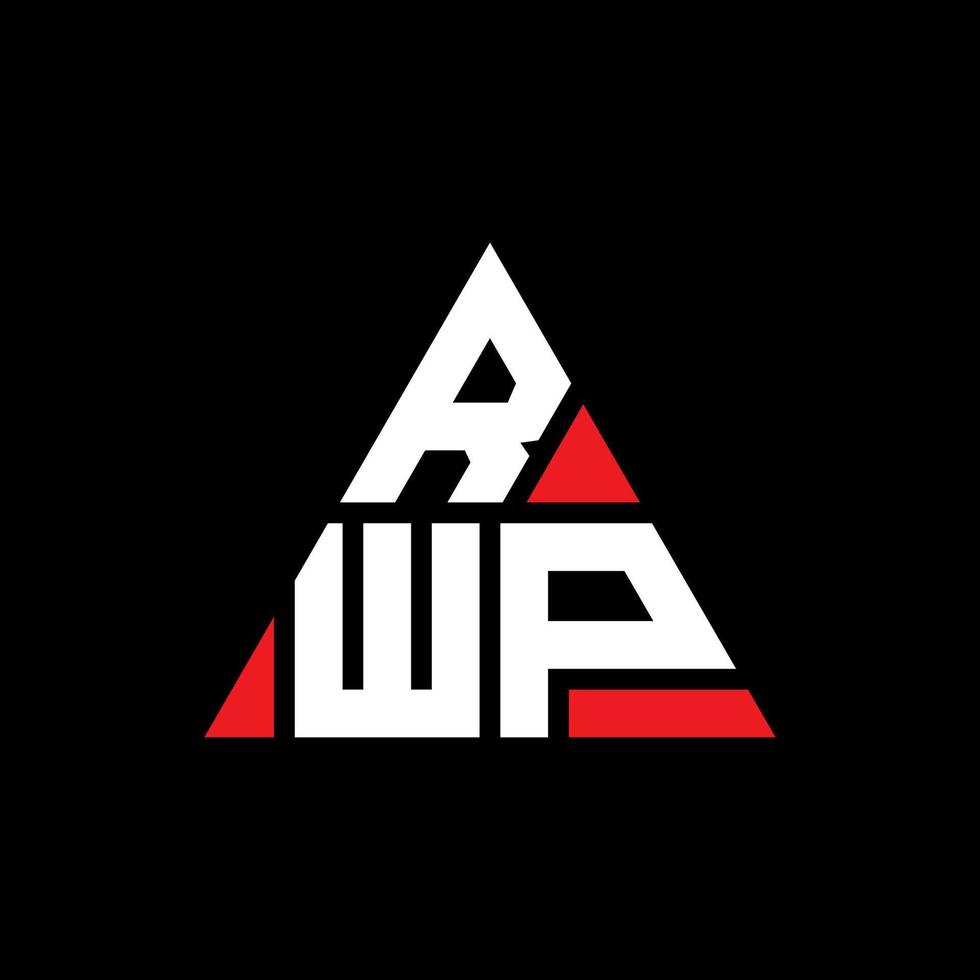 rwp-Dreieck-Buchstaben-Logo-Design mit Dreiecksform. rwp-Dreieck-Logo-Design-Monogramm. rwp-Dreieck-Vektor-Logo-Vorlage mit roter Farbe. rwp dreieckiges Logo einfaches, elegantes und luxuriöses Logo. vektor