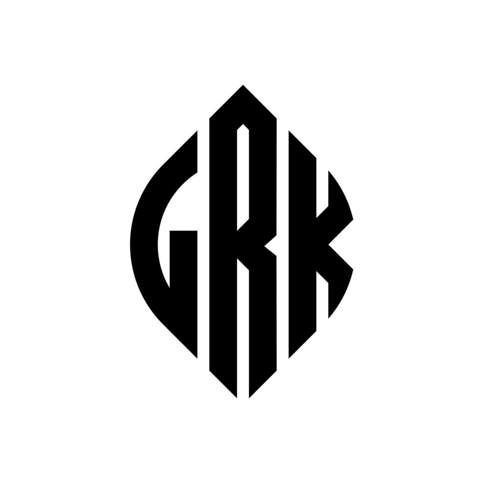 lrk cirkel bokstavslogotyp design med cirkel och ellipsform. lrk ellipsbokstäver med typografisk stil. de tre initialerna bildar en cirkellogotyp. lrk cirkel emblem abstrakt monogram bokstaven märke vektor. vektor