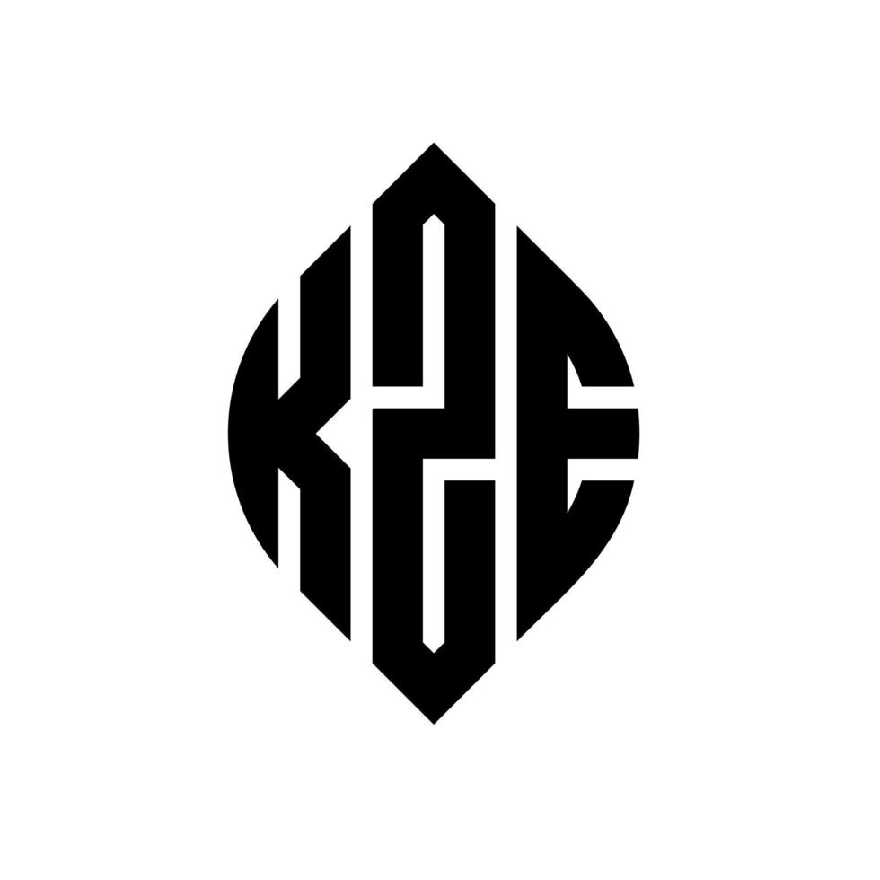 kze cirkel bokstavslogotyp design med cirkel och ellipsform. kze ellipsbokstäver med typografisk stil. de tre initialerna bildar en cirkellogotyp. kze cirkel emblem abstrakt monogram bokstaven märke vektor. vektor