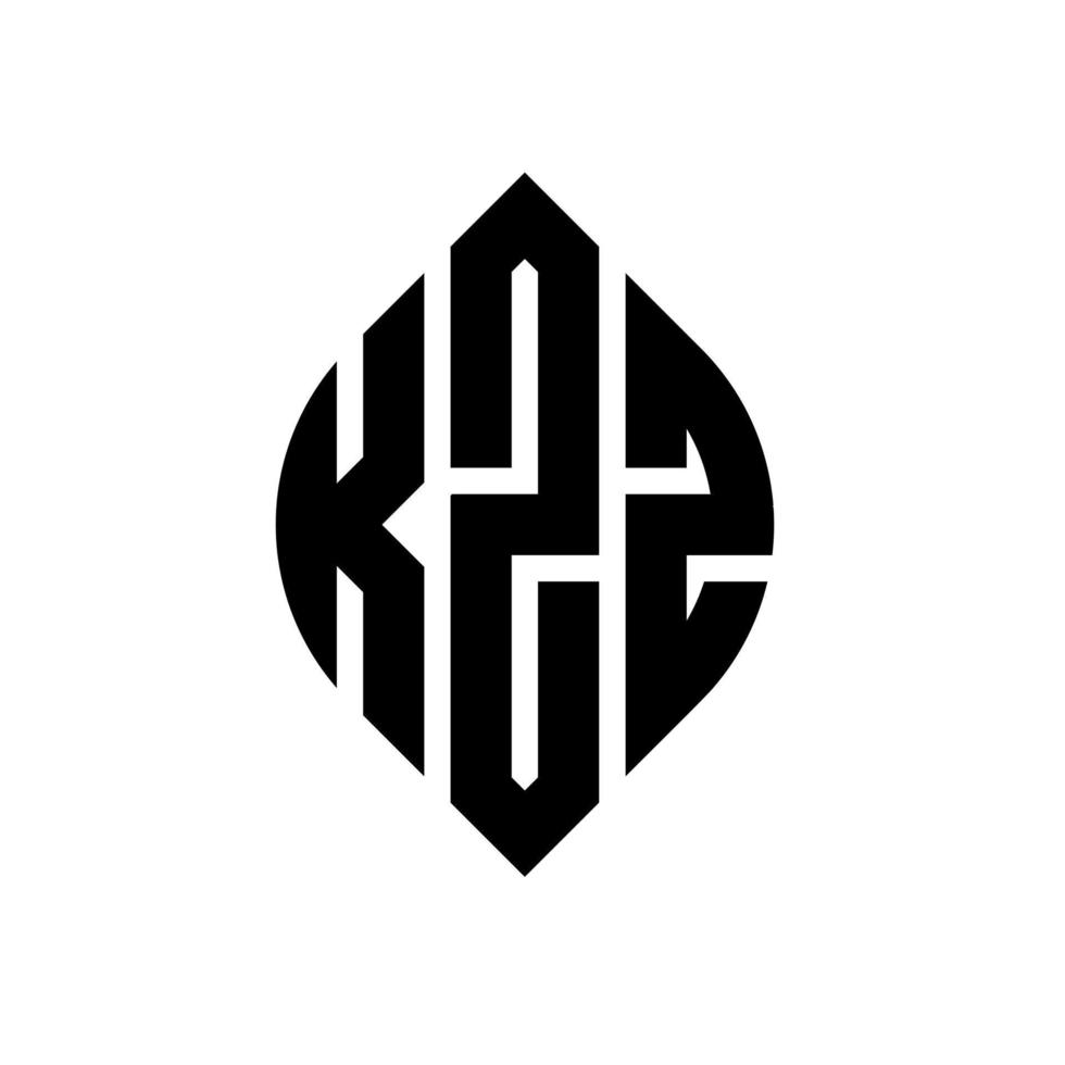 kzz-Kreisbuchstaben-Logo-Design mit Kreis- und Ellipsenform. kzz ellipsenbuchstaben mit typografischem stil. Die drei Initialen bilden ein Kreislogo. kzz-Kreis-Emblem abstrakter Monogramm-Buchstaben-Markenvektor. vektor