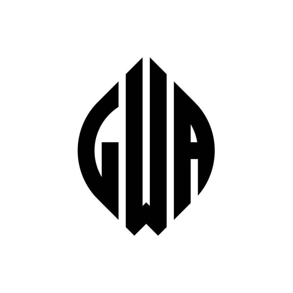 LWA-Kreisbuchstaben-Logo-Design mit Kreis- und Ellipsenform. lwa ellipsenbuchstaben mit typografischem stil. Die drei Initialen bilden ein Kreislogo. LWA-Kreis-Emblem abstrakter Monogramm-Buchstaben-Markenvektor. vektor