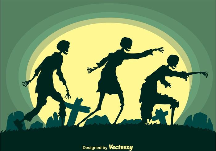 Spaziergang Zombies Silhouette Vektor