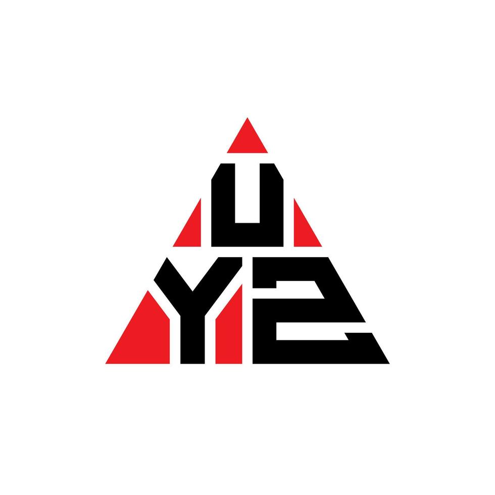 uyz triangel bokstavslogotypdesign med triangelform. uyz triangel logotyp design monogram. uyz triangel vektor logotyp mall med röd färg. uyz triangulär logotyp enkel, elegant och lyxig logotyp.