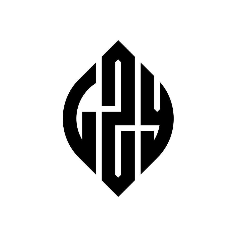 Lzy-Kreis-Buchstaben-Logo-Design mit Kreis- und Ellipsenform. lzy ellipsenbuchstaben mit typografischem stil. Die drei Initialen bilden ein Kreislogo. Lzy-Kreis-Emblem abstrakter Monogramm-Buchstaben-Markenvektor. vektor