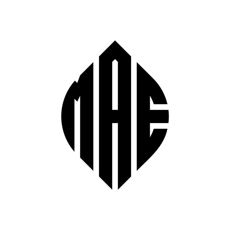 Mae-Kreis-Buchstaben-Logo-Design mit Kreis- und Ellipsenform. mae ellipsenbuchstaben mit typografischem stil. Die drei Initialen bilden ein Kreislogo. Mae-Kreis-Emblem abstrakter Monogramm-Buchstaben-Markierungsvektor. vektor