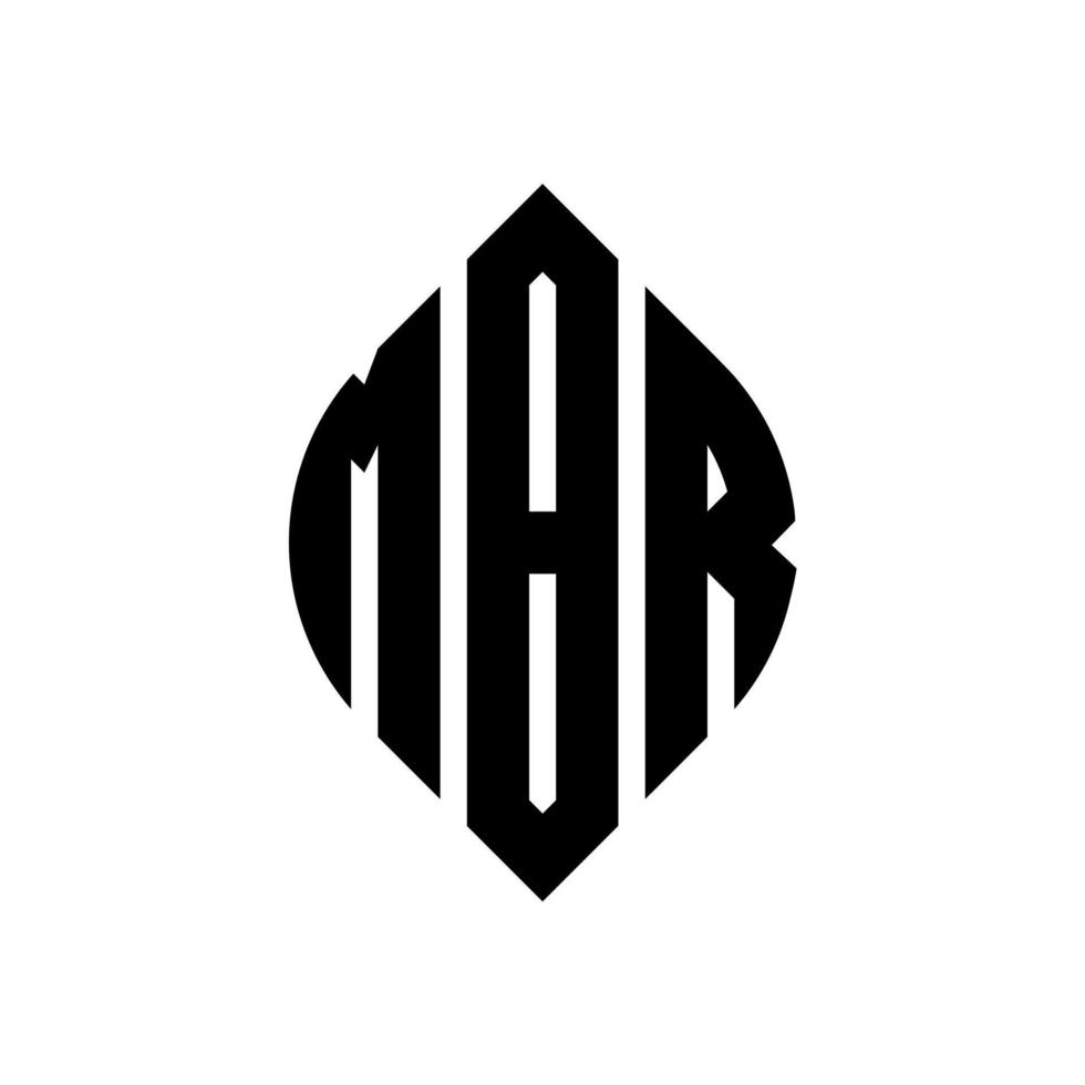 MBR-Kreisbuchstaben-Logo-Design mit Kreis- und Ellipsenform. mbr ellipsenbuchstaben mit typografischem stil. Die drei Initialen bilden ein Kreislogo. MBR-Kreis-Emblem abstrakter Monogramm-Buchstaben-Markierungsvektor. vektor