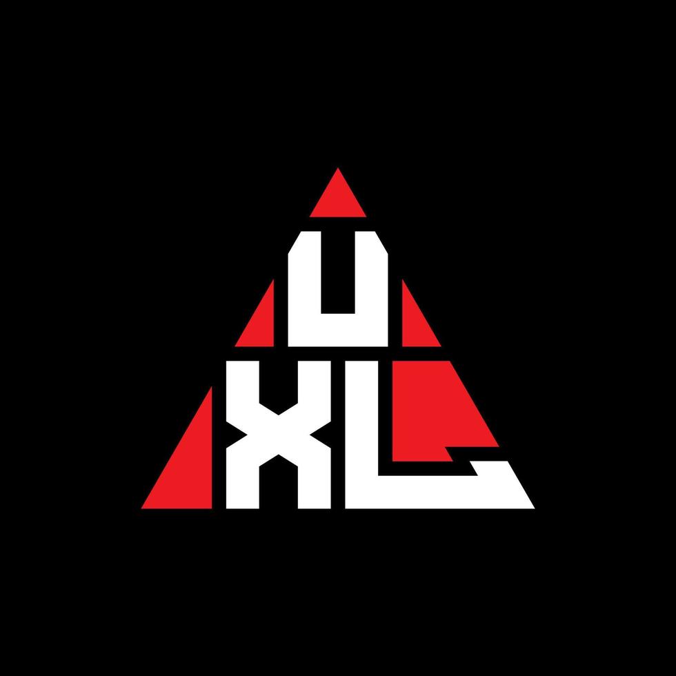uxl triangel bokstavslogotypdesign med triangelform. uxl triangel logotyp design monogram. uxl triangel vektor logotyp mall med röd färg. uxl triangulär logotyp enkel, elegant och lyxig logotyp.