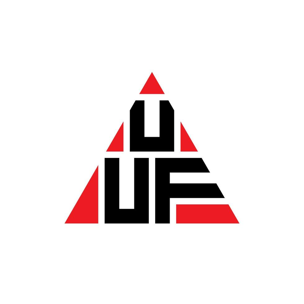 Uuf-Dreieck-Buchstaben-Logo-Design mit Dreiecksform. uuf-Dreieck-Logo-Design-Monogramm. uuf-Dreieck-Vektor-Logo-Vorlage mit roter Farbe. uuf dreieckiges Logo einfaches, elegantes und luxuriöses Logo. vektor