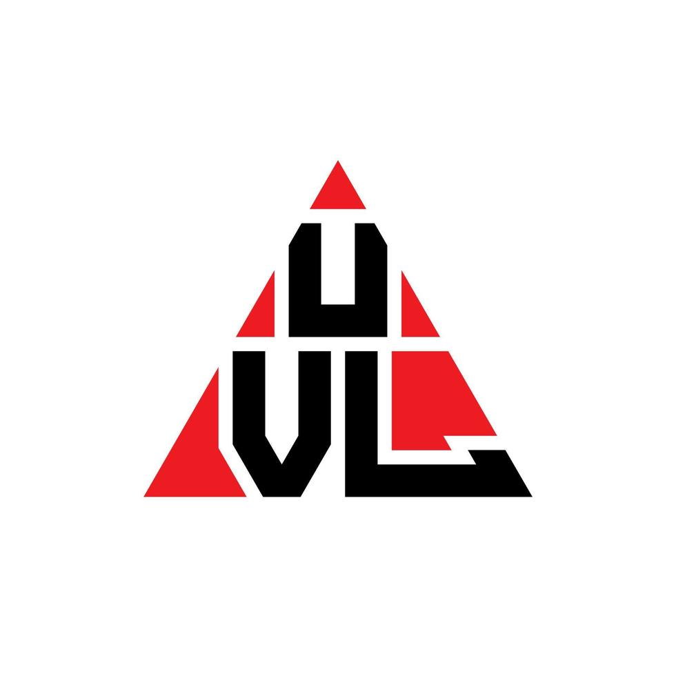 uvl-Dreieck-Buchstaben-Logo-Design mit Dreiecksform. UVL-Dreieck-Logo-Design-Monogramm. UVL-Dreieck-Vektor-Logo-Vorlage mit roter Farbe. uvl dreieckiges logo einfaches, elegantes und luxuriöses logo. vektor
