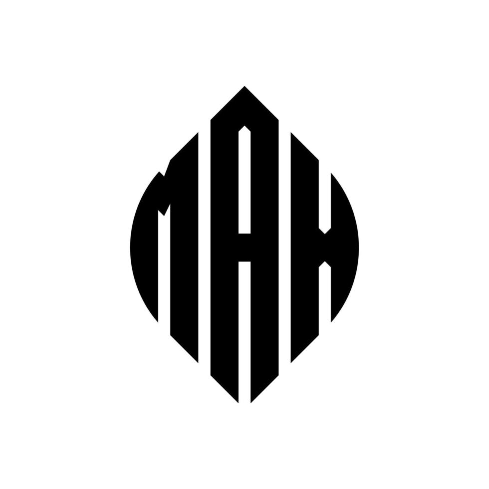 max cirkel bokstavslogotyp design med cirkel och ellipsform. max ellipsbokstäver med typografisk stil. de tre initialerna bildar en cirkellogotyp. max cirkel emblem abstrakt monogram bokstav märke vektor. vektor