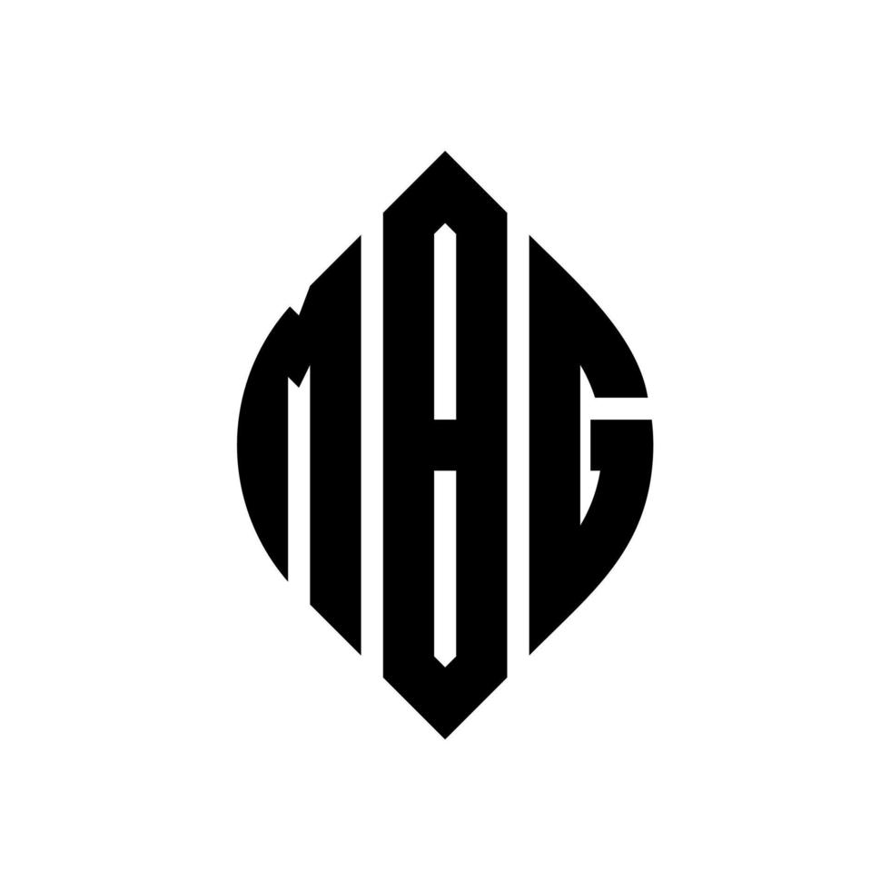 mbg-Kreisbuchstaben-Logo-Design mit Kreis- und Ellipsenform. mbg Ellipsenbuchstaben mit typografischem Stil. Die drei Initialen bilden ein Kreislogo. mbg-Kreis-Emblem abstrakter Monogramm-Buchstaben-Markierungsvektor. vektor