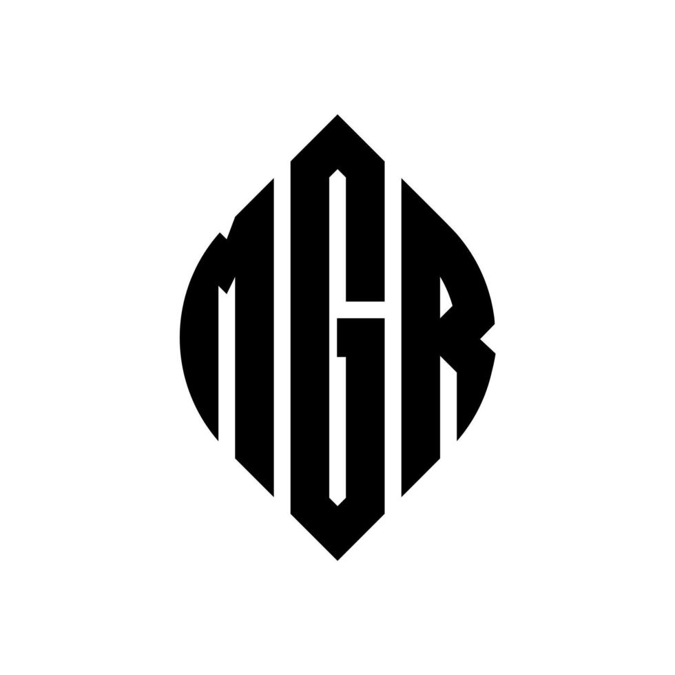 mgr-Kreis-Buchstaben-Logo-Design mit Kreis- und Ellipsenform. mgr Ellipsenbuchstaben mit typografischem Stil. Die drei Initialen bilden ein Kreislogo. mgr-Kreis-Emblem abstrakter Monogramm-Buchstaben-Markierungsvektor. vektor
