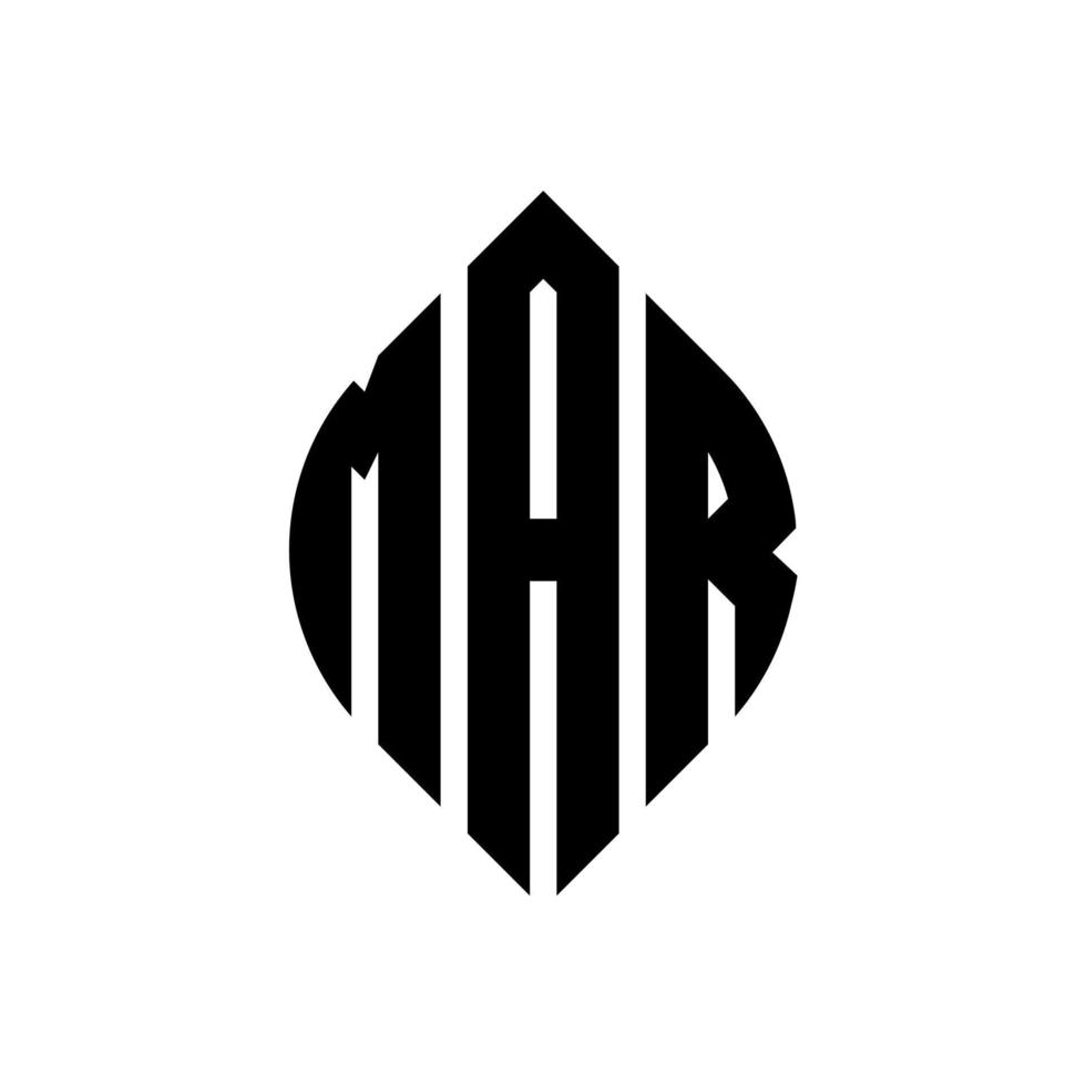 mar-kreis-brief-logo-design mit kreis- und ellipsenform. mar ellipsenbuchstaben mit typografischem stil. Die drei Initialen bilden ein Kreislogo. mar kreis emblem abstraktes monogramm buchstaben mark vektor. vektor