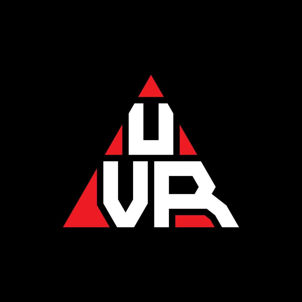 UVR-Dreieck-Buchstaben-Logo-Design mit Dreiecksform. UVR-Dreieck-Logo-Design-Monogramm. UVR-Dreieck-Vektor-Logo-Vorlage mit roter Farbe. uvr dreieckiges logo einfaches, elegantes und luxuriöses logo. vektor