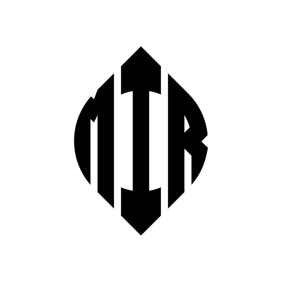 mir cirkel bokstavslogotyp design med cirkel och ellipsform. mir ellips bokstäver med typografisk stil. de tre initialerna bildar en cirkellogotyp. mir cirkel emblem abstrakt monogram brev märke vektor. vektor