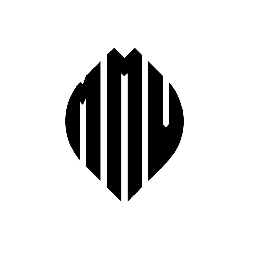 mmv-Kreisbuchstaben-Logo-Design mit Kreis- und Ellipsenform. MMV-Ellipsenbuchstaben mit typografischem Stil. Die drei Initialen bilden ein Kreislogo. MMV-Kreis-Emblem abstrakter Monogramm-Buchstaben-Markierungsvektor. vektor